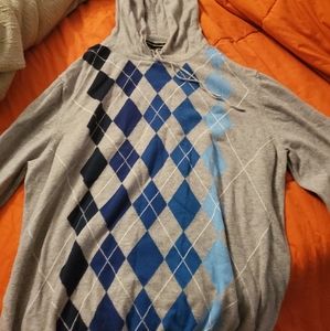 EXPRESS Argyle Sweater Hoodie